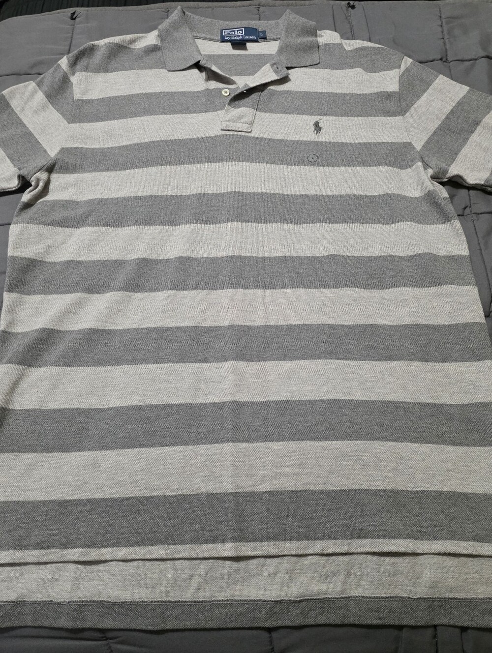 Polo Ralph Lauren Gray Striped Polo Shirt Men’s L
